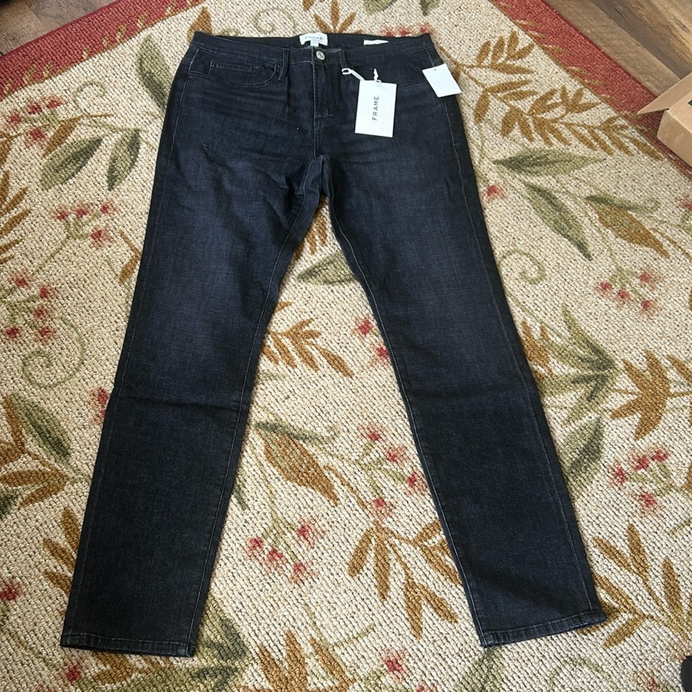 Men’s FRAME L’ Homme skinny fit jeans. Black